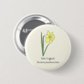 Badge Rond 5 Cm Daffodile botanique Pastel Flower (Devant & derrière)