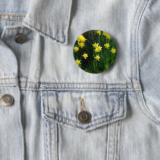 Badge Rond 5 Cm Daffodiques de printemps (En situation)