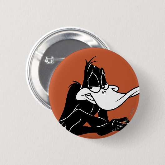 Badge Rond 5 Cm DAFFY DUCK™ Fermer (Devant & derrière)