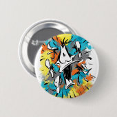 Badge Rond 5 Cm DAFFY DUCK™ Oh My Quaaak (Devant & derrière)
