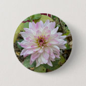 Badge Rond 5 Cm Dahlia à bout rose clair (Devant)