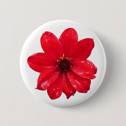 Badge Rond 5 Cm Dahlia dans la pluie (Devant)