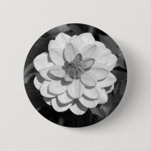 Badge Rond 5 Cm Dahlia 'David Howard' B&W