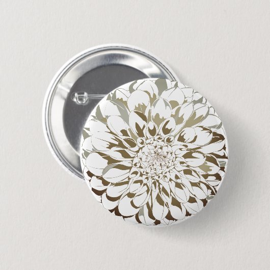 Badge Rond 5 Cm Dahlia Flower Button (Devant & derrière)