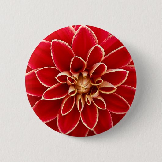 Badge Rond 5 Cm Dahlia Rouge Éclatant (Devant)