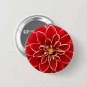 Badge Rond 5 Cm Dahlia Rouge Éclatant (Devant & derrière)