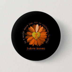 Badge Rond 5 Cm Daisy Be Genre Leukemia Sensibilisation Orange Rib