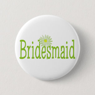 Badge Rond 5 Cm Daisy Bridesmaid
