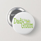 Badge Rond 5 Cm Daisy Mariage / Papa de Groom (Devant & derrière)