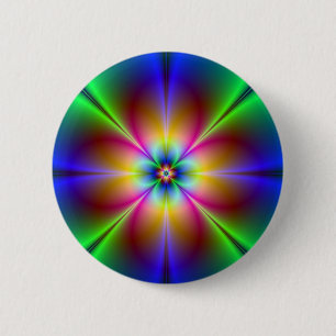 Badge Rond 5 Cm Daisy Néon Colorée