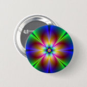 Badge Rond 5 Cm Daisy Néon Colorée  (Devant & derrière)