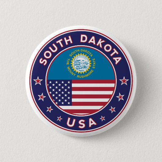 Badge Rond 5 Cm Dakota du Sud (Devant)
