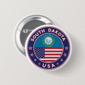 Badge Rond 5 Cm Dakota du Sud (Devant & derrière)