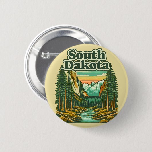 Badge Rond 5 Cm Dakota du Sud (Devant & derrière)