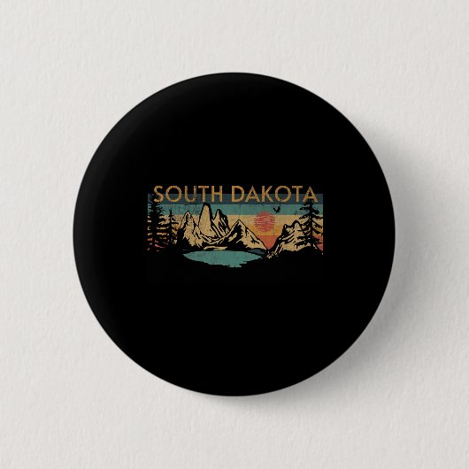 Badge Rond 5 Cm Dakota du Sud (Devant)