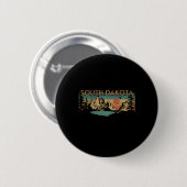 Badge Rond 5 Cm Dakota du Sud (Devant & derrière)