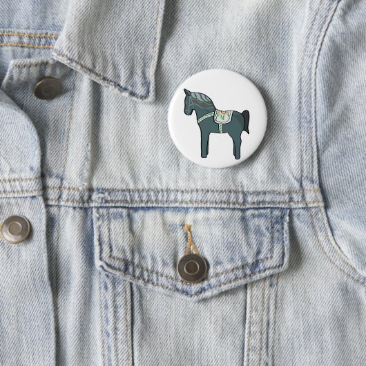 Badge Rond 5 Cm Dala horse (En situation)