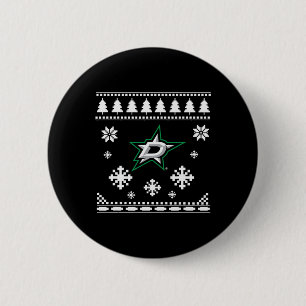 Badge Rond 5 Cm Dallas Stars Ugly Christmas Sweater Holidaze