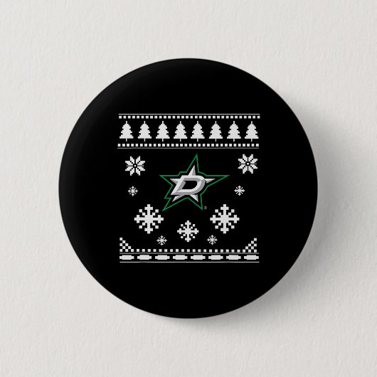 Badge Rond 5 Cm Dallas Stars Ugly Christmas Sweater Holidaze (Devant)
