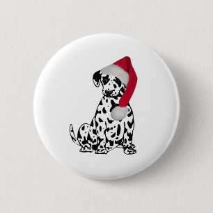 Badge Rond 5 Cm Dalmatie de Noël