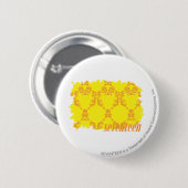 Badge Rond 5 Cm Damassé 2 jaune-orange (Devant & derrière)