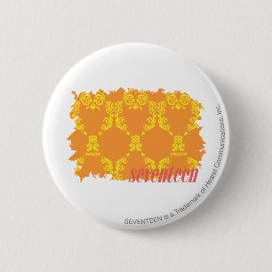 Badge Rond 5 Cm Damassé 4 jaune-orange