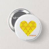Badge Rond 5 Cm Damassé 4 jaune-orange (Devant & derrière)