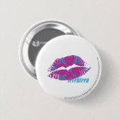 Badge Rond 5 Cm Damassé Aqua-Pourpre (Devant & derrière)