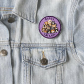 Badge Rond 5 Cm Dame aux chats (En situation)