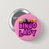 BADGE ROND 5 CM DAME DE BINGO-TEST (Devant & derrière)
