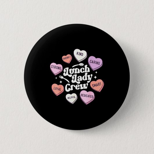 Badge Rond 5 Cm Dame de cantine de la Saint-Valentin Groovy Équipe (Devant)