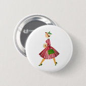 Badge Rond 5 Cm dame de noël (Devant & derrière)