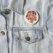 Badge Rond 5 Cm Dame des fleurs (En situation)
