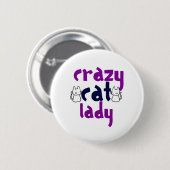 Badge Rond 5 Cm Dame du Crazy Cat (Devant & derrière)