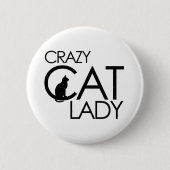 Badge Rond 5 Cm Dame du Crazy Cat (Devant)
