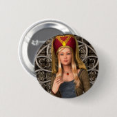 Badge Rond 5 Cm Dame Médiévale (Devant & derrière)