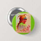 Badge Rond 5 Cm Dame victorienne jester (Devant & derrière)