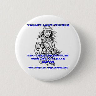 BADGE ROND 5 CM DAME VIKING BUTTON DE VALLÉE