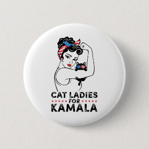 Badge Rond 5 Cm Dames pour Kamala Harris Présidente 2024 Election
