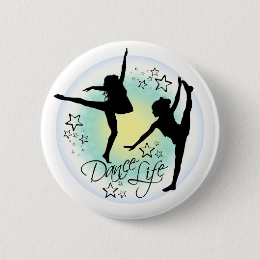 Badge Rond 5 Cm Dance Life, Insigne de la danseuse (Devant)
