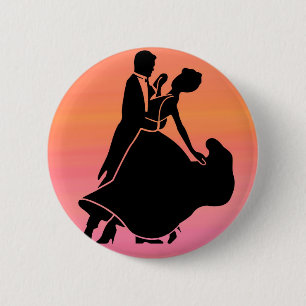 Badge Rond 5 Cm danceurs de soleil couchant tropical