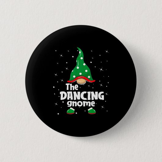 Badge Rond 5 Cm Dancing Gnome Family Matching Christmas Funny Paja (Devant)