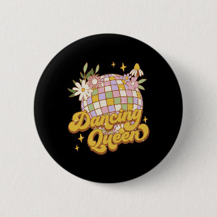 Badge Rond 5 Cm Dancing Queen Boho Disco Flower les années 70 80s