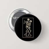 Badge Rond 5 Cm Dancing Skeleton Couple - Romantic Gothic Hallowee (Devant & derrière)