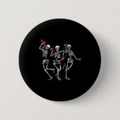 Badge Rond 5 Cm Dancing Skeletons Drinking Wine Lover Funny Hallow (Devant)