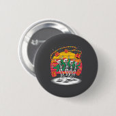 Badge Rond 5 Cm Dancing Skeletons With Santa Hats Christmas Lights (Devant & derrière)