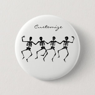 Badge Rond 5 Cm Dancing Skeletos Halloween Thunder_Cove