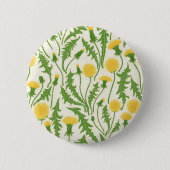 Badge Rond 5 Cm Dandelions, vert, jaune et blanc (Devant)