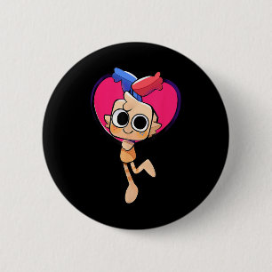 Badge Rond 5 Cm Dandys World Goob Plush Coeur Pour Anniversaire Et