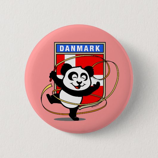 Badge Rond 5 Cm Danemark Gymnastique rythmique Panda (Devant)